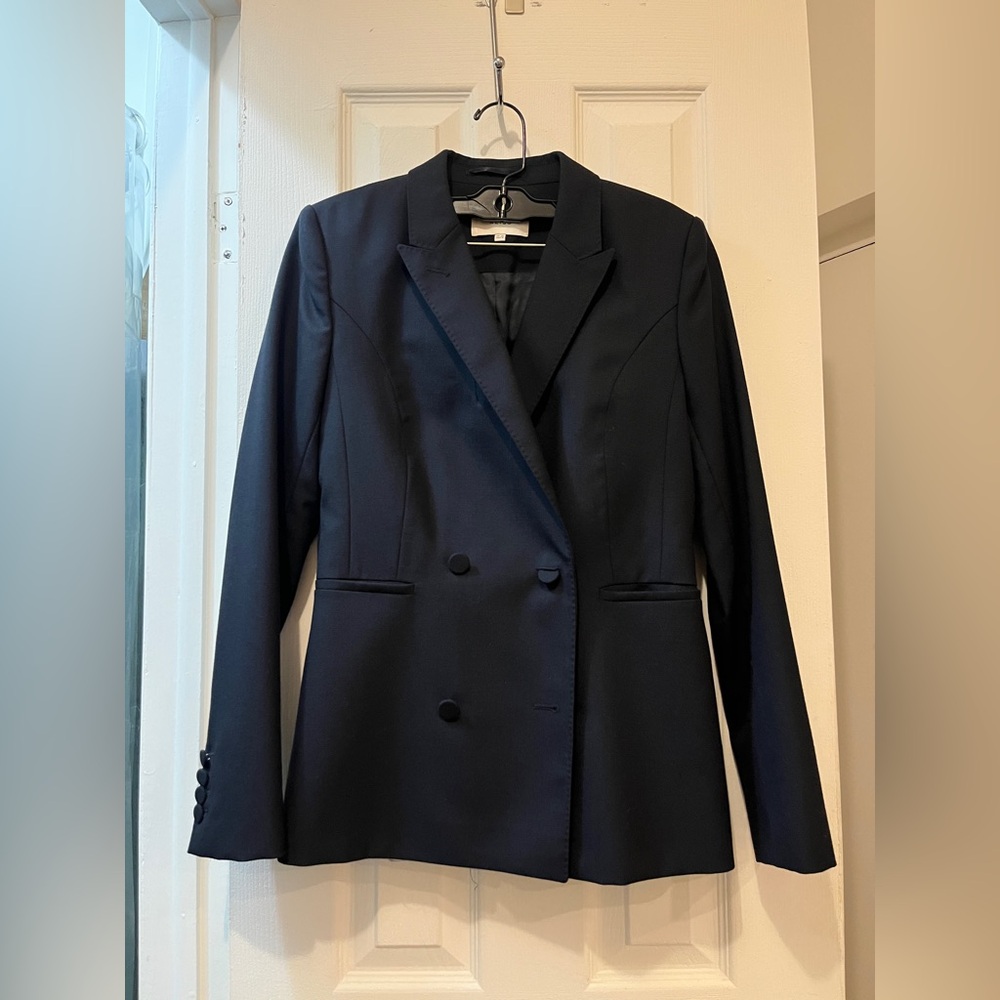 Reiss Navy Double-Breasted Women's Blazer